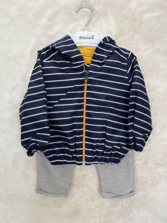 Rock Roll Yağmurluklu Üçlü Takım