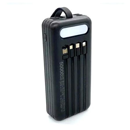  50000 mAh Powerbank Led Aydınlatma iPhone Type-C Micro Usb Çıkış Taşınabilir Şarj Kamp İçin 50.000 Mah.