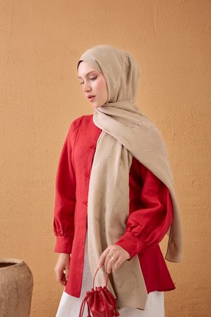 Naia Pamuk Şal Halat Bej