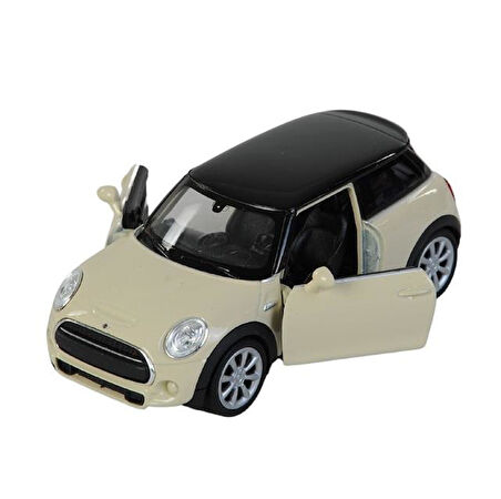 Oyuncak Metal Model Araba 1/36 Çek Bırak Krem Mini Cooper 