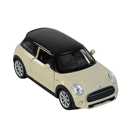 Oyuncak Metal Model Araba 1/36 Çek Bırak Krem Mini Cooper 