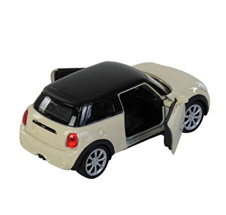 Oyuncak Metal Model Araba 1/36 Çek Bırak Krem Mini Cooper 