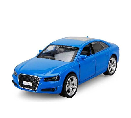 Oyuncak Metal Model Araba Açılır Kapı 1/36 Çek Bırak Mavi Audi 