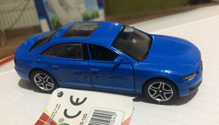 Oyuncak Metal Model Araba Açılır Kapı 1/36 Çek Bırak Mavi Audi 