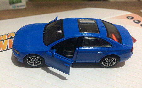 Oyuncak Metal Model Araba Açılır Kapı 1/36 Çek Bırak Mavi Audi 