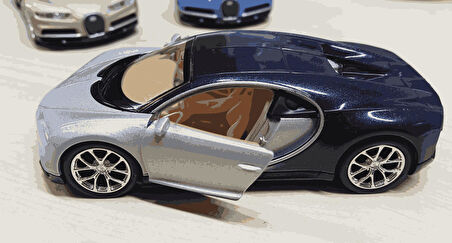 Oyuncak Metal Model Araba 1/36 Çek Bırak Bugatti Chiron Gri
