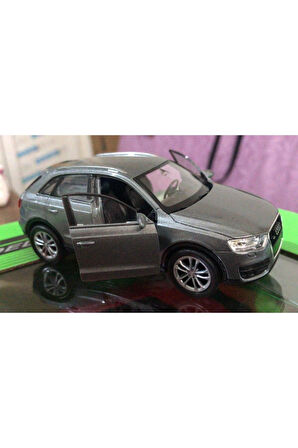 Oyuncak Model Metal Araba 1/36 Çek Bırak Gri Audi Q3 Jeep