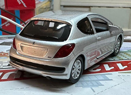 Oyuncak Metal Model Araba 1/36 Çek Bırak Peugeot 207 Gri