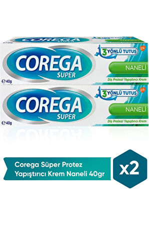 Super Naneli Diş Protezi Yapıştırıcı Krem 2 X 40 G