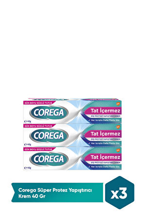 Süper Protez Yapıştırıcı Krem Naneli 40gr x 3 Adet