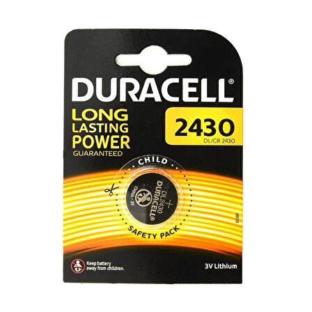 Duracell CR2430 3V Tekli Lityum Düğme Pil