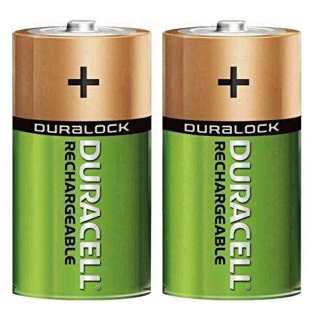 Duracell Alkalin 3000mAh NI-MH C 2'li Orta Boy Şarj Edilebilir Pil