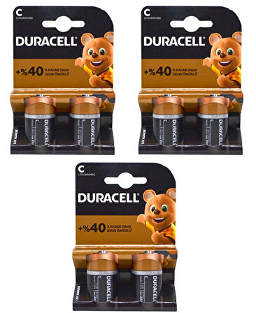 Duracell Pil Basic C Boy 2'li 3 Paket