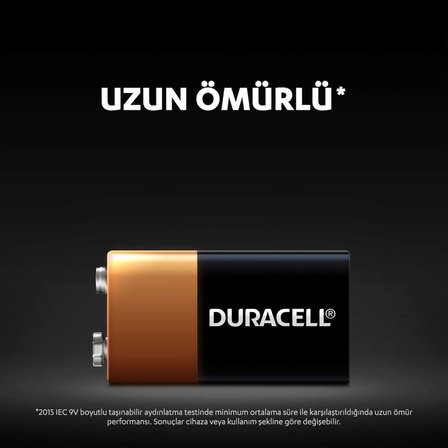 Duracell Alkalin 9 Volt Pil 2'li Paket