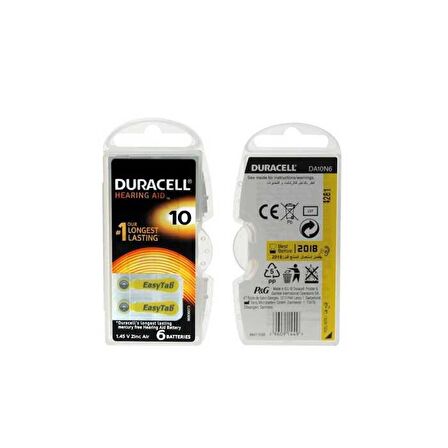 Duracell Activair10 6'lı Kulaklık Pili