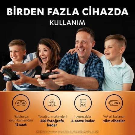 DURACELL ŞARJ EDİLEBİLİR AA Kalem Pil (6'lı Paket) – 1300 mAh