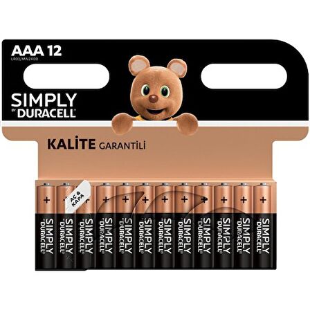 Duracell Simply Alkalin AAA İnce Pil 12 li