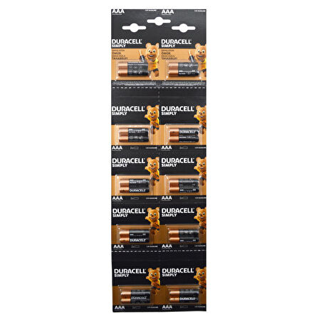Duracell Simply Alkalin AAA İnce Pil 20 li