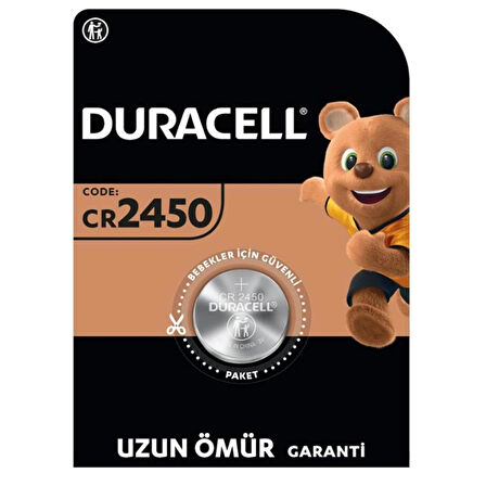 Duracell CR2450 3V Tekli Lityum Düğme Pil