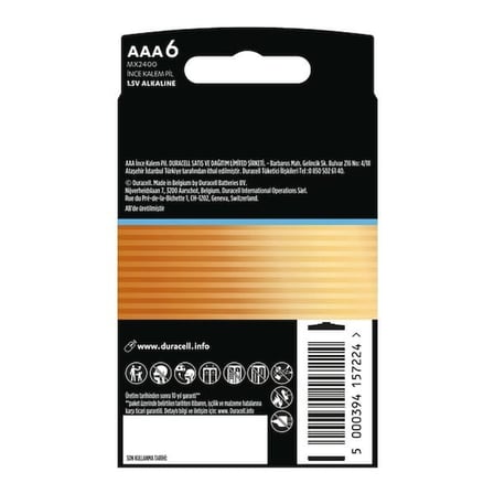 Duracell Optimum İnce Kalem 6'lı AAA Alkalin Pil - Siyah / Rose