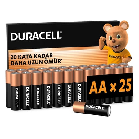 Duracell Basic Aa Alkalin Kalem Pil (25'Li Paket) – 1,5V