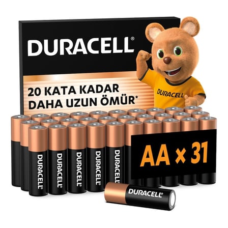 Duracell Basic Aa Alkalin Kalem Pil (31'Li Paket) – 1,5V