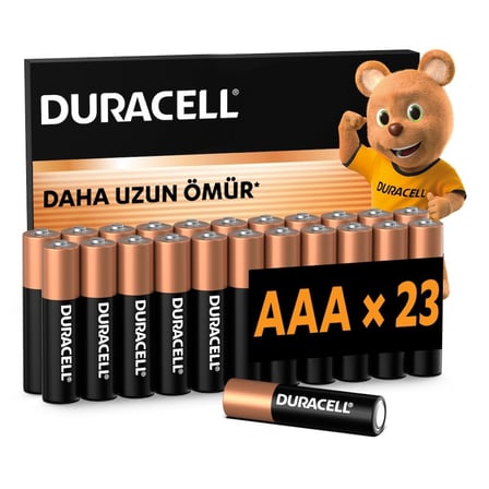 Duracell Basic Aaa İ̇Nce Alkalin Kalem Pil (23'Lü Paket) – 1,5V