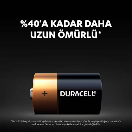 Duracell Alkalin 2'li D Pil