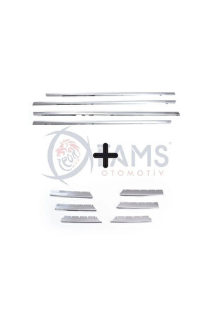 Renaul.t. Megane 2 Krom Aksesuar Seti 2 2002 - 2006 Parça P. Çelik Sedan (CAM ÇITASI ÖN PANJUR)