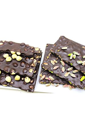 Dark Brown 500 gr Fındıklı ve Antep Fıstıklı Bitter Beyoğlu Çikolatası