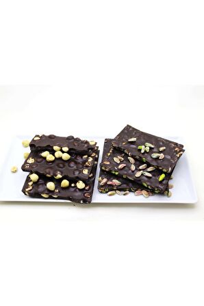 Dark Brown 500 gr Fındıklı ve Antep Fıstıklı Bitter Beyoğlu Çikolatası