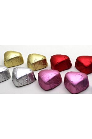 Dark Brown 1000 Gr Fındık Parçacıklı Sargılı Çikolata Kalp Şekilli Sütlü Ikramlık