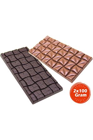 Dark Brown Bitter ve Sütlü Tablet Çikolata 2x100 gr