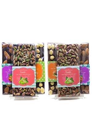 Dark Brown 6 Adet Karışık Çerezli Tablet Çikolata 3 Bitter 3 Sütlü