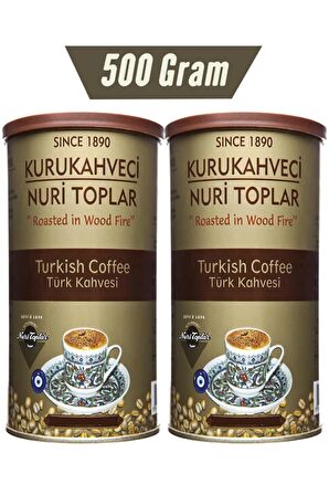 Nuri Toplar Yuvarlak Teneke Kutuda Türk Kahvesi 2x250 gr Kuru Kahve