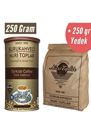 Nuri Toplar Yuvarlak Teneke Kutuda Türk Kahvesi 500 gr Kuru Kahve