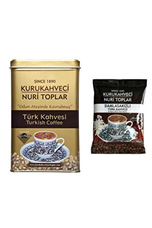 Nuri Toplar 300 gr Metal Kutuda Türk Kahvesi 100 gr Damla Sakızlı Kahve