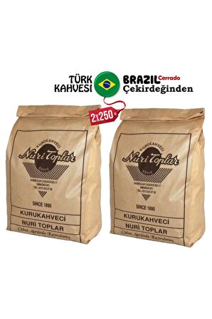 Nuri Toplar Brazil Cerrado 2x250 Gr Türk Kahvesi Taze Çekilmiş
