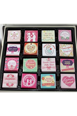 Dark Brown 48 Adet Canım Annem Yazılı Madlen Çikolata Hediyelik