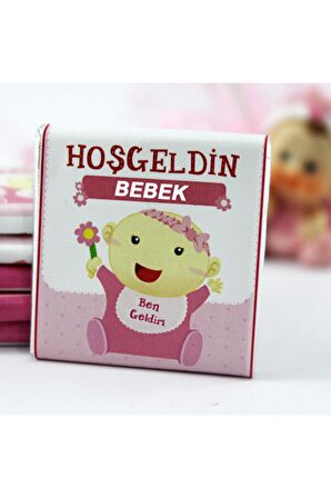 Dark Brown Hoşgeldin Bebek Çikolatası 72 Adet Kız Bebek Doğum Hediyesi
