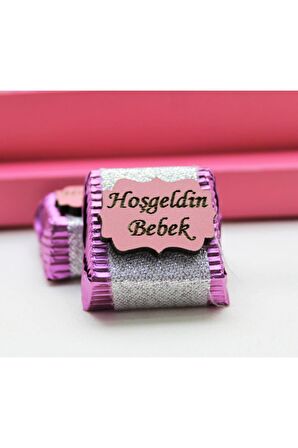 Dark Brown Hoşgeldin Bebek Kız Çocuk Çikolatası 48 Adet Sargılı Dolgulu