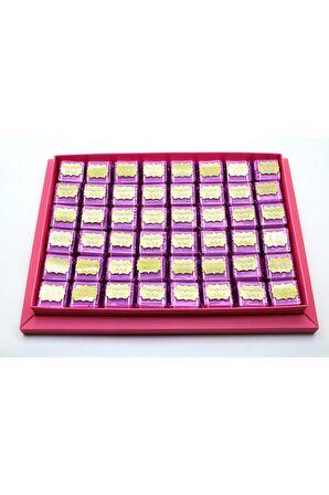 Dark Brown Sargılı Dolgulu Hoşgeldin Bebek Kız Çocuk Çikolatası 48 Adet