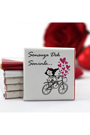 Dark Brown Sonsuza Dek Seninle Yazılı 48 Adet Madlen Çikolata Bitter Ve Sütlü