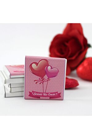 Dark Brown Seninle Bir Ömür Yazılı 48 Adet  Bitter Ve Sütlü Madlen Çikolata