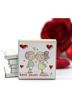 Dark Brown Beni Sever Misin Yazılı 48 Adet Madlen Çikolata Bitter Ve Sütlü