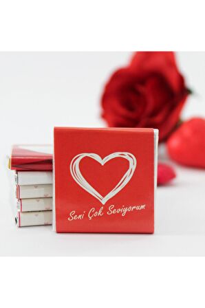 Dark Brown Seni Çok Seviyorum Yazılı 72 Adet Madlen Çikolata Bitter ve Sütlü