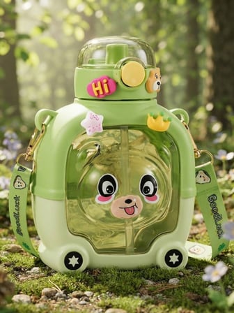 MYK HEDİYE VE SANAT ATÖLYESİ Ayıcık Model Suluk Yeşil 1000 ML BPA İçermez