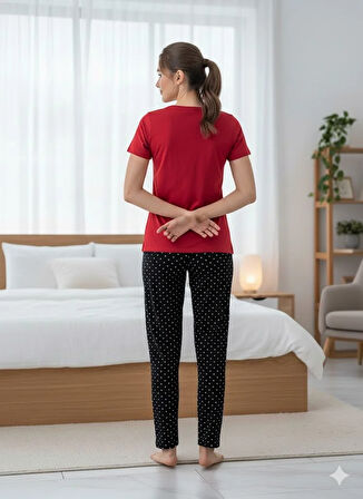 KADIN BORDO PİJAMA TAKIM