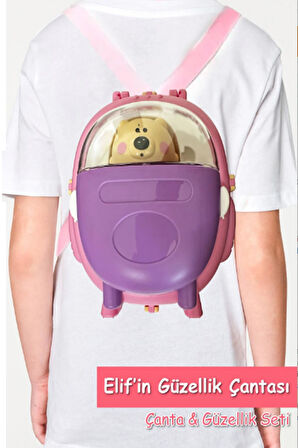 Elif’in Sırt Çantalı Kız Çocuk Güzellik Oyuncak Seti- 2in1 Eğitici Oyuncak
