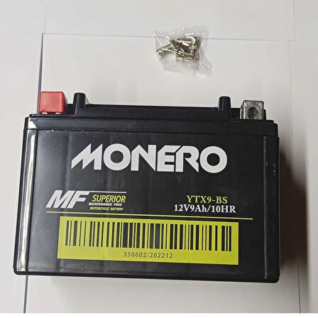 Monero Bajaj Dominar 400 D 250 Aküsü 12 V 9 Ah Ytx9-bs Yatık